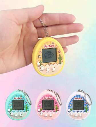 1PC Classic Cartoon Electronic Pet Machine Keychain With 168 Virtual Pets,And Feed It In 9 Interesting Patterns.The Reminder Function Reminds You To Pay Attention To Your Pet's Status In A Timely Manner Car Accessories Bag Charm Backpack For School Cute Goth Y2k Christmas Gift Ideas