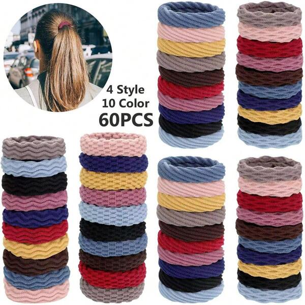 20/60 piezas de gomas de pelo gruesas, bandas elásticas para el cabello, accesorios para el cabello