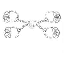 Best Friend Matching Set Stainless Steel Custom Engrave Name Heart Pendant 1-9 Keychain For Roomate Sister Family - Silver - View 5