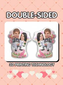 1pc Personalized Shaped Pillow Interesting Funny Propose Gift With Photo Name Text Custom Photo Pillow Flower Pillow With Text Valentine's Day Gifts Unique Gift For Boyfriend Girlfriend Husband Wife Her/Him, Ideal For Birthdays, Anniversaries, Valentine's Day, Graduation, Weddings, Mother's Day, Father's Day, Christmas - proposal gift 4 - View 5