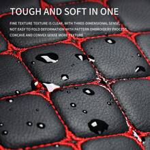 2 件通用舒适皮革汽车座椅垫 - 四季防滑，星形缝线前座 + 靠背 - 坐墊+靠背 - 查看 9