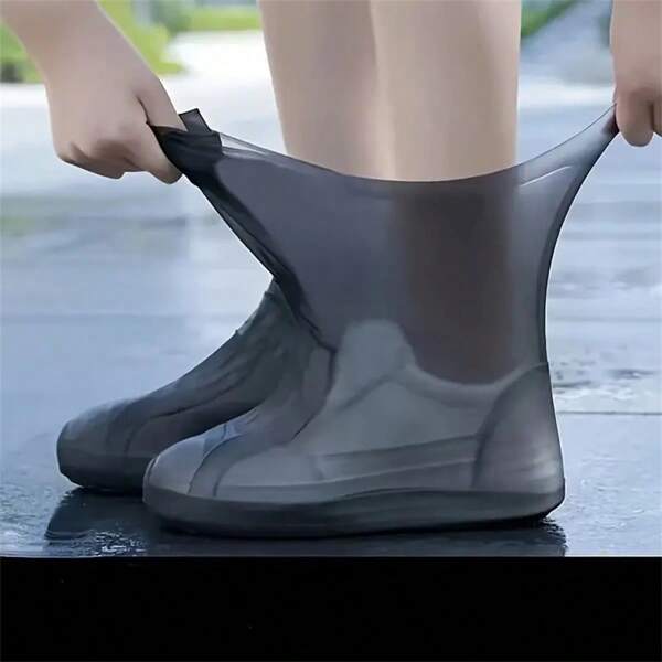 Hongbu ZHOU 1 paire de couvre-chaussures imperméables et épaissis antidérapants pour hommes et femmes, en caoutchouc latex pour l'extérieur. Taille: 34-45 Tube court 60 g Taille unique pour l'école, le bureau, la maison, les voyages