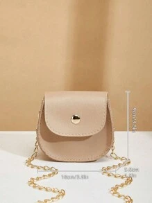 1 chiếc túi đeo chéo mini trơn màu cho bé gái có đựng son môi, hộp đựng tai nghe, ví đựng tiền xu & túi đeo vai đựng son môi hình yên ngựa, lý tưởng để sử dụng hàng ngày & làm quà tặng - Màu Khaki - Xem 6