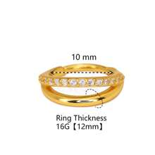 1pc High-End 316L Stainless Steel Seamless Closed Double Membrane Hoop, Embedded Zirconia, 16G Nose Ring, Lip Ring, Ear Cartilage Stud, Earring, Nose Septum Clicker, Unisex Piercing Jewelry, Birthday Gift, Party, Dance, Date, Skateboarding, Running, Cycling And Other Extreme Sports, 8mm/10mm/12mm Size Suitable For Daily Wear - Two-layer Closed Loop - View 24