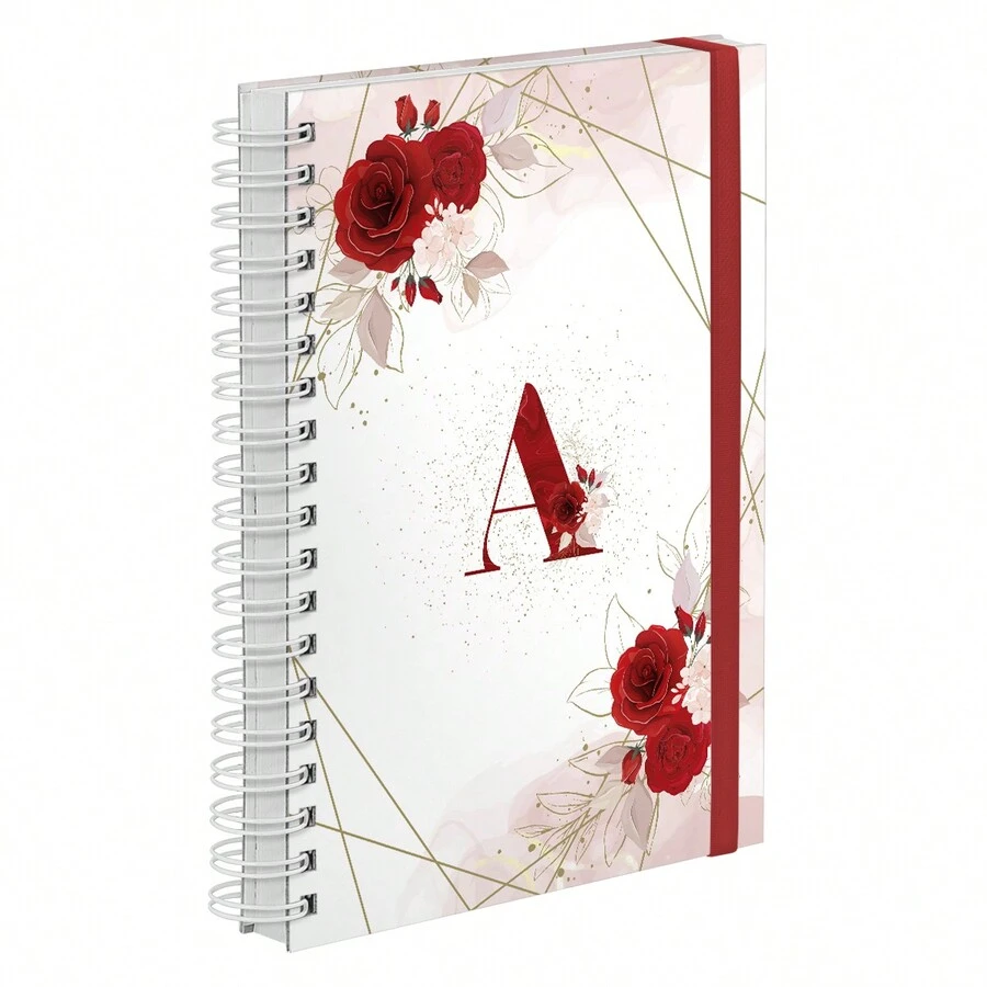 iscool Daily Planner Plus 2025 Floral Monogram Initial Letter A - 查看 1