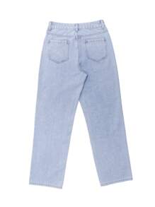 Skull Vintage Printed Jeans Women High Waist Y2K Streetwear 90S Baggy Jeans Pants Denim Trousers Harajuku Cargo Straight Jean - Light Wash - View 6
