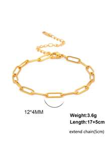 TEAMER Minimalist Link Bracelet - Yellow Gold - View 6