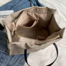 Large Capacity Canvas Bag Women Summer 2024 New Versatile Shoulder Crossbody Bag Fashion Handbag - 米色 - 查看 2