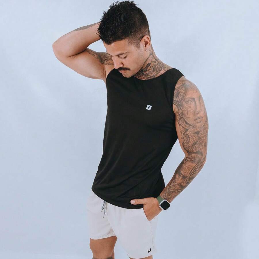 Dry Fit Tank Top Academia Furadinha Training - Black - View 1