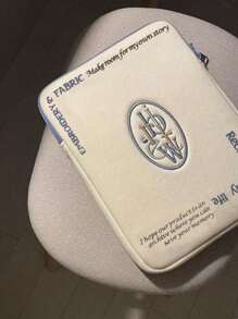 1 件带软壳的涤纶笔记本电脑内胆包，专业笔记本电脑和平板电脑包，带有卷边、蝴蝶结和线条图案设计，有 11 英寸、13 英寸和 15 英寸可选，轻巧时尚的教室笔记本电脑包、教室包、教师储物包、教室整理包 - 米色 - 查看 3