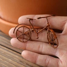1 chiếc xe đạp thu nhỏ Mini Rusty Bicycle Fairy Garden trang trí cổ điển bằng kim loại thu nhỏ Phụ kiện sân vườn Zen Bonsai Terrarium Trang trí nhà - Xe đạp mini C - Xem 7