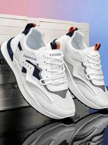 Men's Casual Canvas Boat Shoes, Comfortable Breathable Flat Sneakers, Fashion Student Shoes, Korean Style PU Leather Skateboarding Shoes - White - View 4