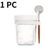 1 个 12 盎司燕麦片容器，便携式酸奶早餐杯，隔夜燕麦片杯，带勺子和盖子的牛奶杯，带测量标记的水果和蔬菜沙拉储存容器学校用品，返校 - 彩色 - 查看 11