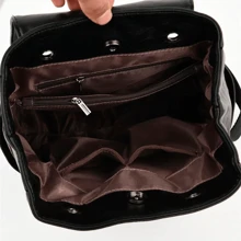 Women's Medium Backpack In Synthetic Leather, Kangaroo Bag Style - Blue - View 3