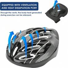 7pcs Adult Roller Skating Protection Gear Set, Knee Pads + Elbow Pads + Gloves + Helmet - Black - View 2