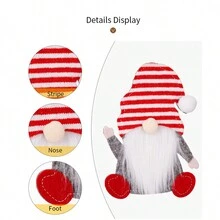 3件套/20件套圣诞家居装饰圣诞小矮人老人刀叉勺套装，可爱红酒瓶可爱圣诞帽，餐具桌面装饰，酒瓶刀叉餐桌中心装饰，适合冬季圣诞节及所有季节，毛绒圣诞配件，厨房配件，厨房餐厅装饰家居装饰最佳圣诞礼物 - 彩色 - 查看 6