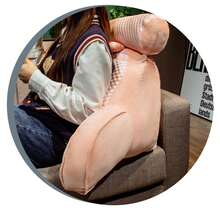 Large-Size Bed Reading Pillow, Backrest Pillow With Armrest, Pocket And Washable Pillowcase, Sofa Headboard Home Decor Pillow - 灰貓 - 查看 5