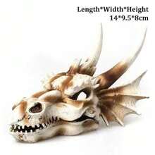 1PC 仿真树脂动物头骨摆件 DIY 水族箱鱼缸装饰配件 创意头骨造景鱼缸摆件 - 彩色 - 查看 11