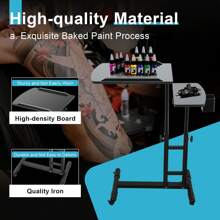Tattoo Tray Work Station Supply Desk Table Mobile Tattoo WorkStation Adjustable