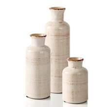NJCHARMS 3pcs White Ceramic Vase Set, Flower Vase For Farmhouse Boho Home Decorative, Boho Vases For Kitchen, Bedroom, Office, Living Room, Bathroom, Shelf Centerpiece Table Decorations Festival Decoration Gifts Birthday Graduation Room Decor Glass Vase