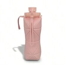 1個可折疊矽膠水瓶，便攜輕巧，耐用，防漏，可重複使用，運動水瓶矽膠折疊水瓶便攜式伸縮杯體加厚，理想選擇運動，露營，遠足，旅遊和運動場所，容量600毫升 - 彩色 - 查看 17