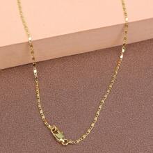 1pc Premium European Style 18K Gold Plated Flat Star Charm Necklace, 2mm Hypoallergenic Chain 16-30 Inches, Suitable For Pendant DIY Jewelry Making Or Daily Wear, Party & Holiday Gifts