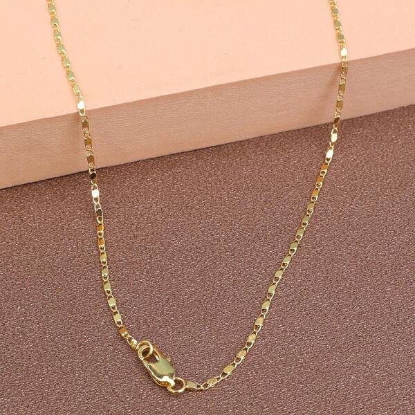 1pc Premium European Style 18K Gold Plated Flat Star Charm Necklace, 2mm Hypoallergenic Chain 16-30 Inches, Suitable For Pendant DIY Jewelry Making Or Daily Wear, Party & Holiday Gifts