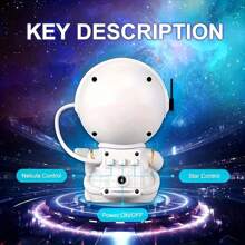 Astronaut Galaxy Projector Stars Lamp Light - White - View 6