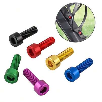 2pcs Bicycle Bottle Cage Screws M5*15mm Ultra-Light Aluminum Holder Bolts MTB Road Bicycle Accessories
