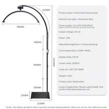 Eyelash LED Floor Lamp, Beautician With Tray Lamp, Half Moon LED Floor Lamp, Used For Eyelash Extension, LED Floor Lamp, Used For Beauty, Tattoo, And Shooting Content Creation - 查看 7