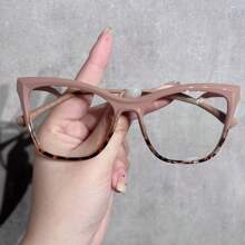 1 pieza Montura de gafas ópticas de ojo de gato versátil de moda 2025 para mujer, decoración, estética retro de material TR90