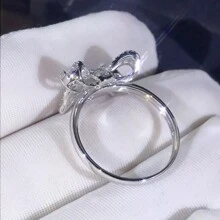1 pezzo Anello elegante e di lusso a forma di fiocco, impreziosito da zirconi cubici, adatto per l'uso quotidiano, per donne, San Valentino, mamma, madre, festa della mamma, regalo
