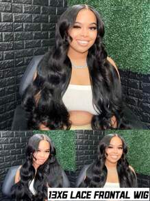 40 Inch 250% Density 13x6 Ready To Wear Glueless Body Wave HD Transparent Lace Front Wigs Brazilian Virgin Human Hair Lace Frontal Wigs Pre-Plucked With Baby Hair Human Hair Wigs For Women Natural Color - Natural Black - 查看 4
