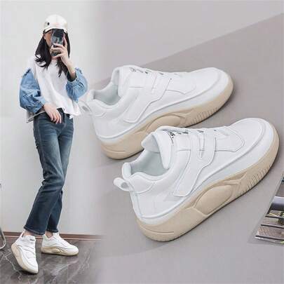 2024 New Women Slip-On Casual Shoes, Fashionable Simple Platform Shoes, Insole Thickened Anti-Slip Comfortable Sneakers For Women