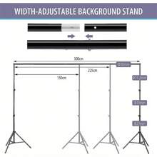 Backdrop Stand Kit 3 * 3m(9.8 * 9.8ft) Adjustable Photo Backdrop Stand Photo Video Studio Background Support System With Carrying Bag And 4 Clamps - Variant1 - View 4