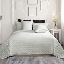 3 Piece Bedspread Embossed Pattern For All Season 220 X 240CM Soft Microfiber Reversible Patchwork Beddings Set Luxury Quilted Bed Throw For Bedroom Decor Reversible Coverlet - White - View 6