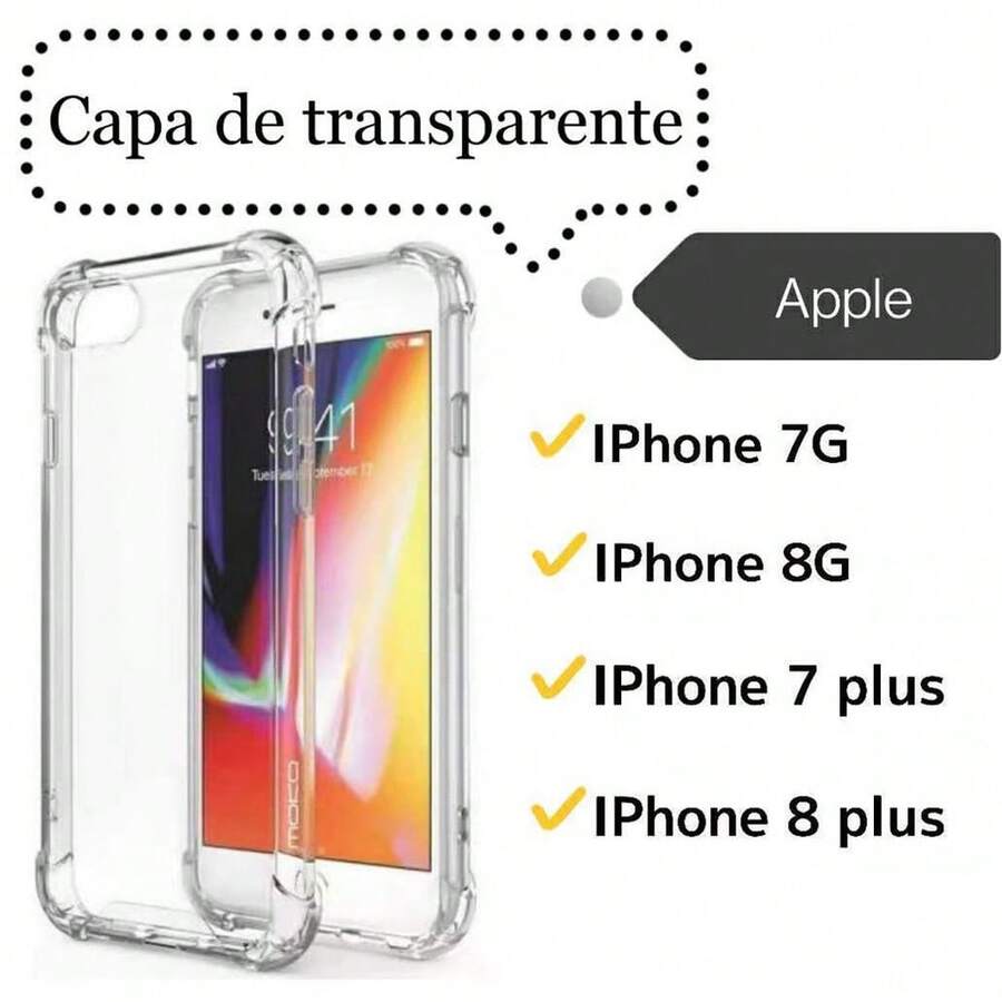 Transparent Anti-Impact TPU Case Cover For 6 7 8 Plus - iPhone 8 - Xem 1