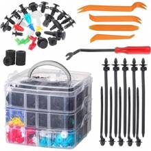 725pcs Car Vehicle Expanding Rivets Assortment Car Door Interior Fastening Clips Kit Set. Often Used For Car Door Panels, Trim Parts, Fenders, Bumpers, Side Skirts, Engine Covers, Sign Holders, Etc.