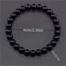1pc 8mm Natural Apatite Bracelet, Bohemian Elegant Style Unisex Plain Color Casual Versatile, Handmade Beaded, Christmas, New Year, Valentine's Day Holiday Gift