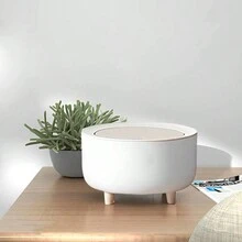 1PC Thùng rác tròn Nordic Air 2 lít có nắp đậy, chân cao, đa năng, phòng khách, nhà vệ sinh, nhà bếp, dung tích lớn, dụng cụ lưu trữ gia đình - trắng - Xem 4