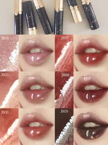 GIRLCULT Gloss Labial Irreal J809 Esquisito, Brilho Intenso de Longa Duração, Batom Líquido Brilhante, Cor Altamente Pigmentada e Brilho Instantâneo, Metalizado Glitter Vermelho Escuro Cintilante para Festas, Fórmula Leve, Hidratante, Gloss Labial Hidratante, 3,5ml (0,12 fl. oz.), PRESENTE
