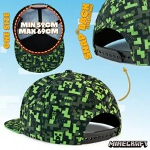 Minecraft Baseball Cap Sun Hat Lightweight Adjustable Strap Snapback Creeper Holiday Accessories Gamer Gift - Black - View 7