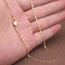 1pc Premium European Style 18K Gold Plated Flat Star Charm Necklace, 2mm Hypoallergenic Chain 16-30 Inches, Suitable For Pendant DIY Jewelry Making Or Daily Wear, Party & Holiday Gifts