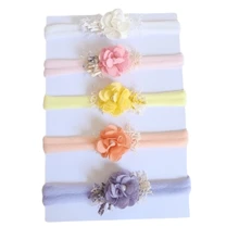 Bộ 3 Phụ kiện tóc cho bé gái từ 0-3 tuổi màu xanh lá cây dùng cho lễ rửa tội, Kẹp tóc hình bướm cho bé gái, Dây buộc tóc hình hoa và nơ cài tóc, Nơ và băng đô cho trẻ sơ sinh - Màu Lilac Tím - Xem 1