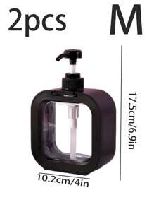 2pcs Refillable Clear Dispensers, Large Capacity Shampoo & Body Wash Containers With Pump, Reusable Travel Size Bottles For Home, Hotel, Bathroom - Transparent Lotion Pump Bottles Home Bathroom Decor Fall Decor Back To School