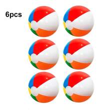 6 piezas de pelotas de playa inflables de arcoíris, juegos de agua de verano para exteriores, flotadores de piscina, accesorios de playa, flotadores de piscina - Multicolor - Ver 12