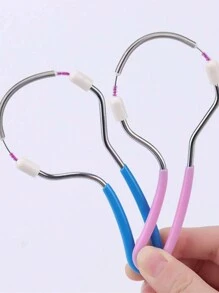 2pcs 110mm Pink Facial Hair Removal Tool - Effectively Remove Excess Hair On Upper Lip, Chin, Face And Neck With Gentle And Effective Spring Technology - Multicolor - View 6