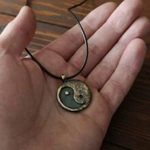 1 pieza Collar colgante de Yin Yang retro, adecuado para mujeres y hombres, regalo de joyería para fiesta, collar chino de Taiji