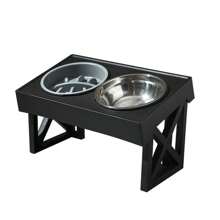 1 套可调节升高爱狗人士和狗妈妈爱双碗，升高慢速喂食器爱狗人士和狗妈妈爱食碗且不溢出爱狗人士和狗妈妈爱水碗带防滑坚固支架，高度可调防滑喂食和饮水碗适用于小型中型大型爱狗人士和狗妈妈爱猫人士和猫妈妈爱颈部保护