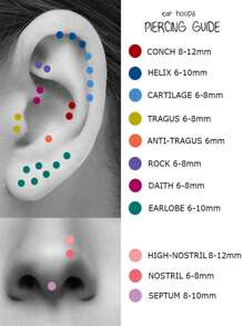 1pc High-End 316L Stainless Steel Seamless Closed Double Membrane Hoop, Embedded Zirconia, 16G Nose Ring, Lip Ring, Ear Cartilage Stud, Earring, Nose Septum Clicker, Unisex Piercing Jewelry, Birthday Gift, Party, Dance, Date, Skateboarding, Running, Cycling And Other Extreme Sports, 8mm/10mm/12mm Size Suitable For Daily Wear - Two-layer Closed Loop - View 11